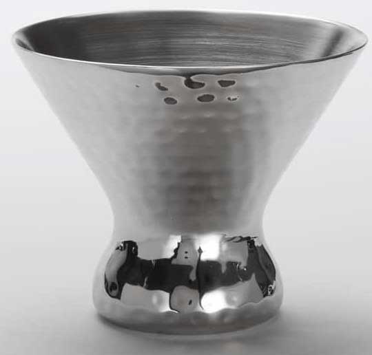 American Metalcraft Stainless Steel Hammered Finish Double Wall Martini Glass, 7 Ounce
