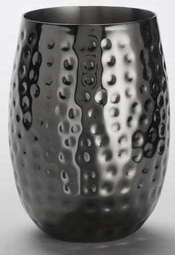 American Metalcraft Stainless Steel Black Hammered Mirror Finish Double Wall Mule Cup, 14 Ounce