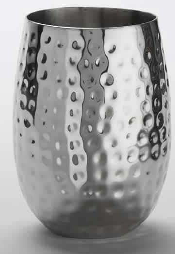 American Metalcraft Stainless Steel Hammered Mirror Finish Double Wall Mule Cup, 14 Ounce