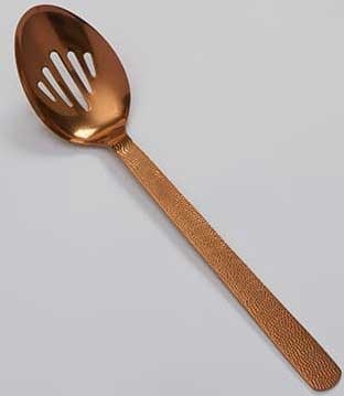 American Metalcraft Vintage Bronze Hammered Slotted Spoon, 13 1/4 inch Length