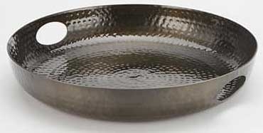 American Metalcraft Black Hammered Aluminum Beverage Tray, 16 inch Dia X 2 3/4 inch Height