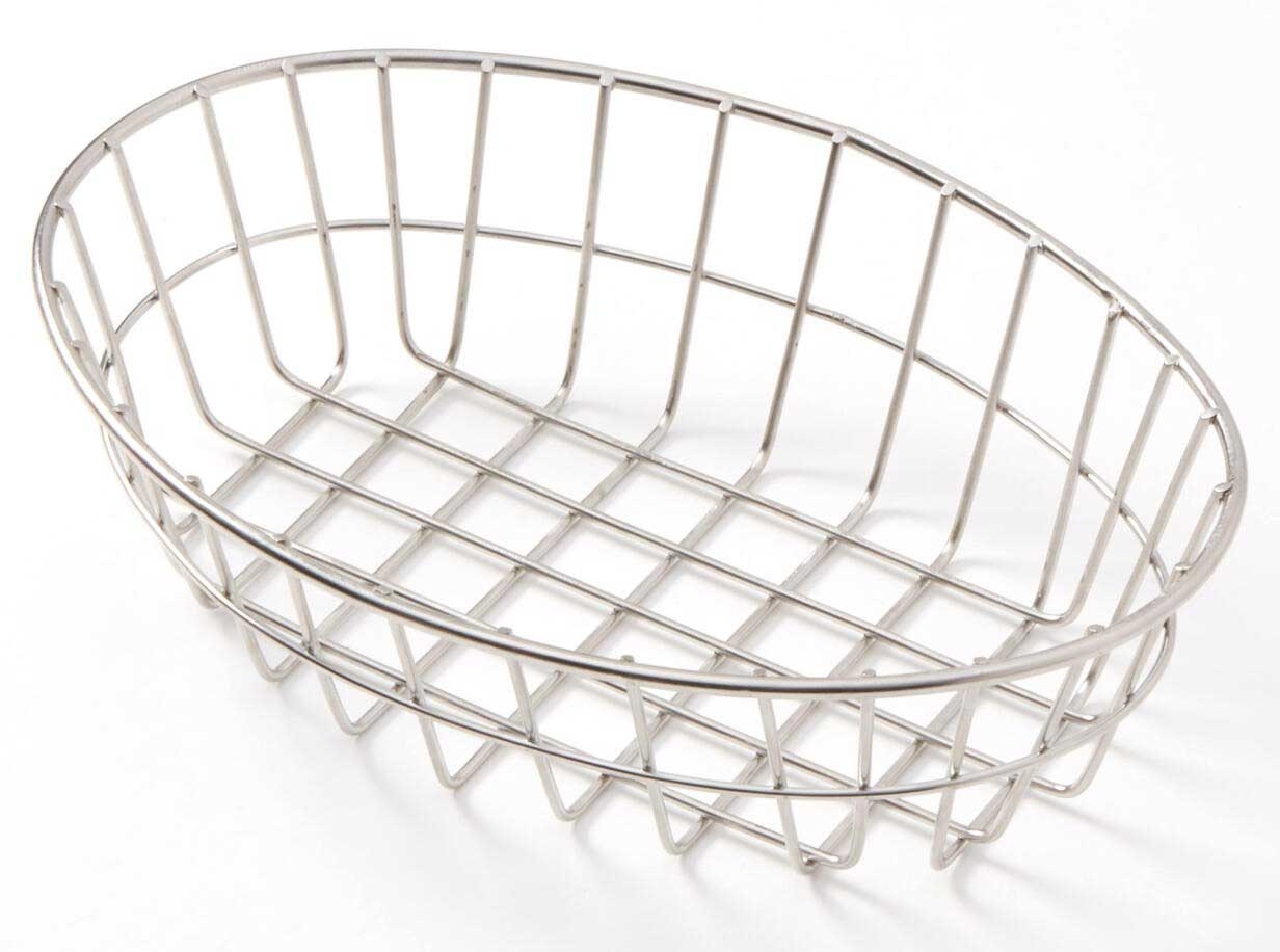 American Metalcraft Stainless Steel Oval Wire Grid Basket, 9 inch Length x 6 inch Width x 2-1/2 inch Height