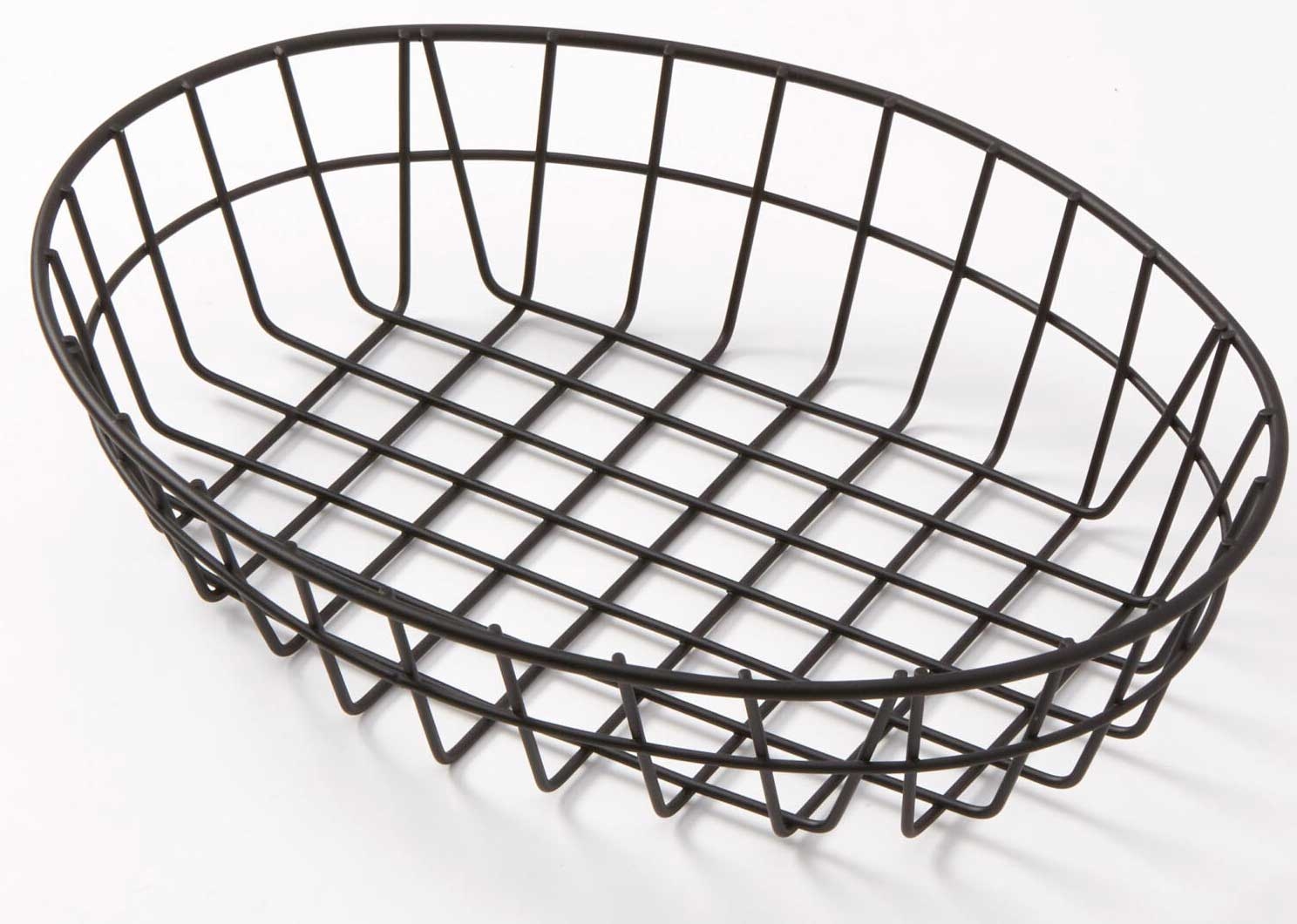 American Metalcraft Black Oval Wire Grid Basket, 11 inch Length x 8 inch Width x 2-1/2 inch Height