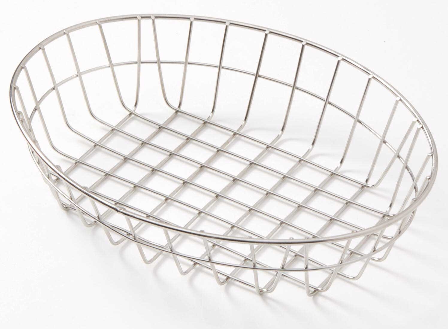 American Metalcraft Stainless Steel Oval Wire Grid Basket, 11 inch Length x 8 inch Width x 2-1/2 inch Height