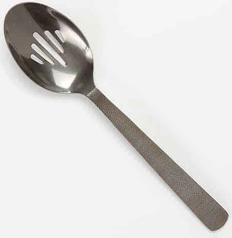 American Metalcraft Vintage Black Hammered Slotted Spoon, 10 inch Length