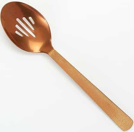 American Metalcraft Vintage Bronze Hammered Slotted Spoon, 10 inch Length
