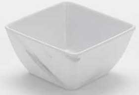 American Metalcraft White Marble Melamine Square Bowl, 19 Ounce