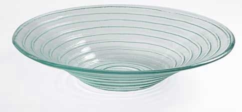 American Metalcraft Glacier Recycled Green Glass Bowl, 14-3/4 x 3 inch Diameter