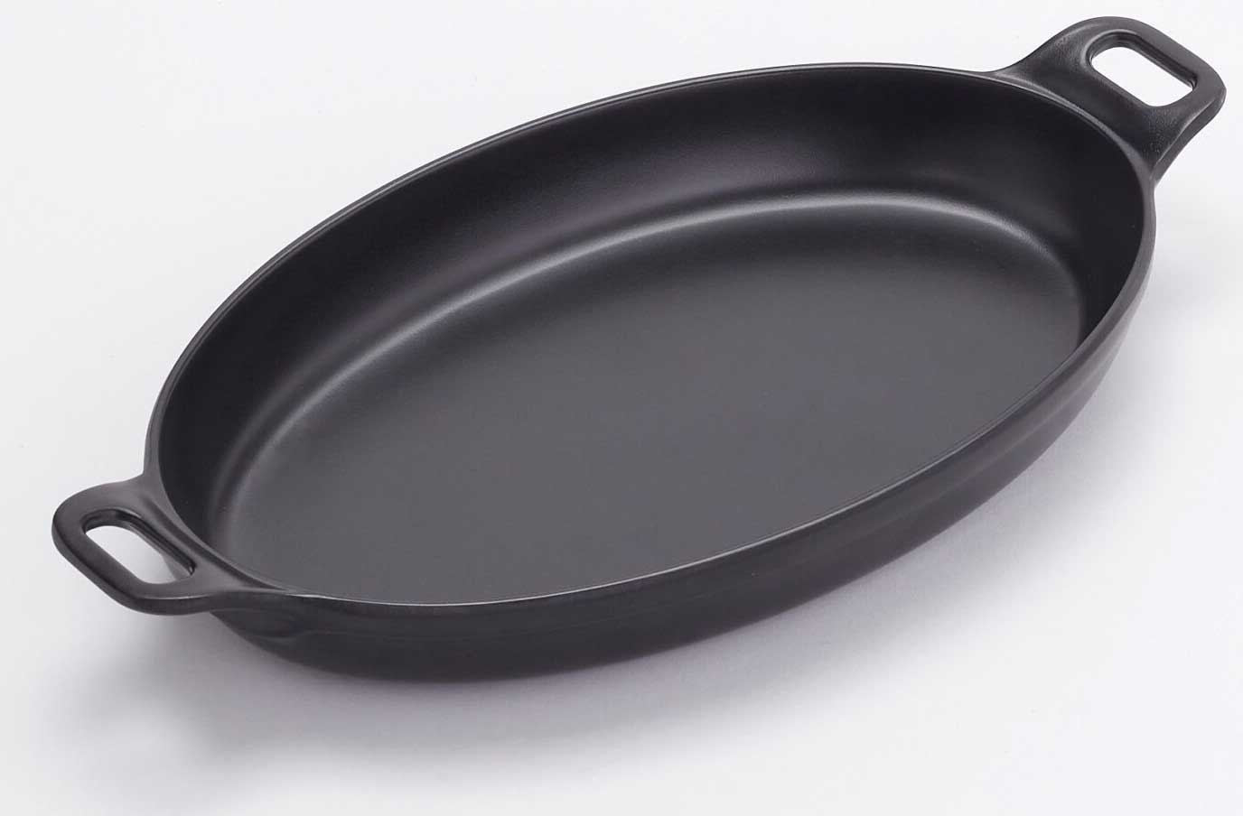 American Metalcraft Black Oval Melamine Cast Iron Casserole, 8 1/4 inch Length