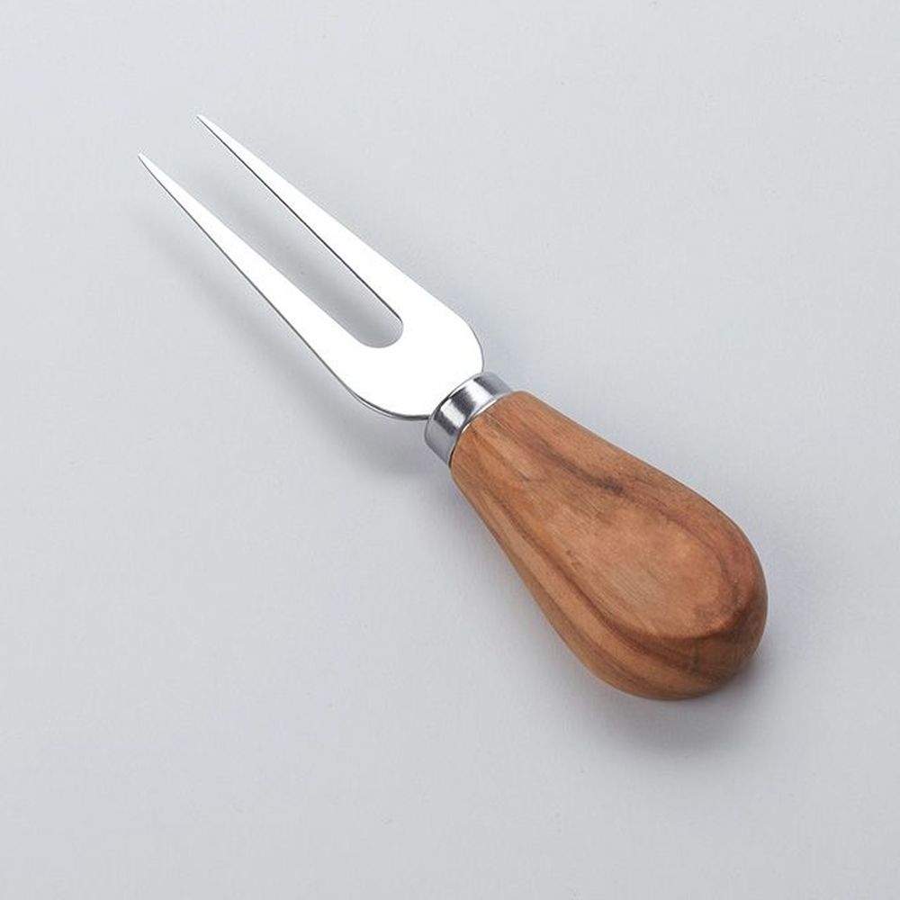 American Metalcraft Olive Wood Hard Cheese Fork, 5 inch Length