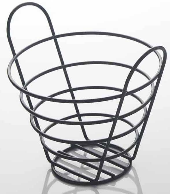 American Metalcraft Black Round Wire Basket, 7 x 5 inch