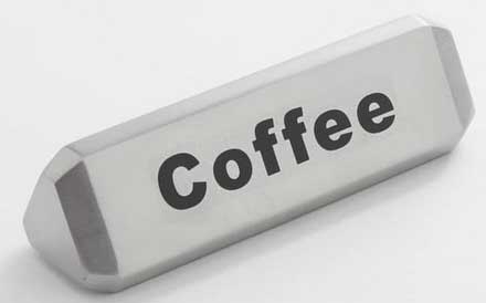 American Metalcraft Stainless Steel Coffee Decaf Hot Water Three Sided Sign, 4 3/4 x 1 1/2 x 1 3/8 inch