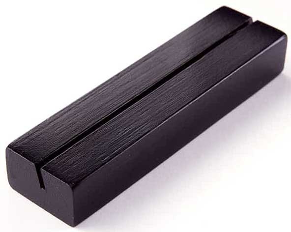 American Metalcraft Black Bamboo Card Holder, 4 inch Length