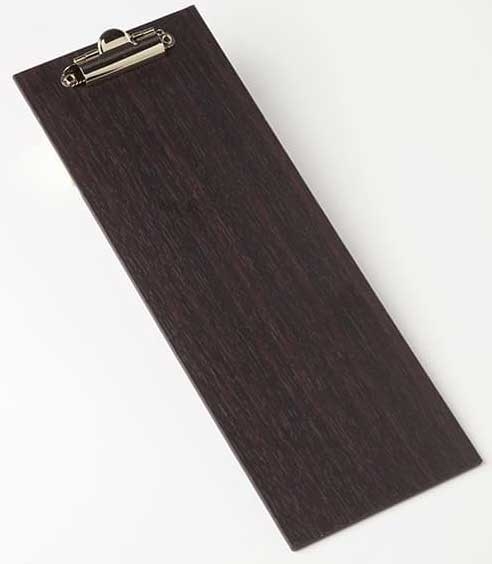 American Metalcraft Espresso Clipboard Wood Menu Holder, 4 1/2 x 12 1/2 inch