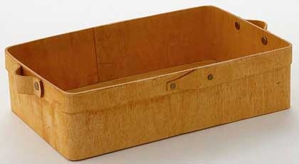 American Metalcraft Brown Natural Rectangular Poplar Wood Box, 12 3/8 x 7 1/4 x 2 3/4 inch