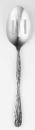 American Metalcraft Stainless Steel Hammered Finish Slotted Spoon, 10 inch Length