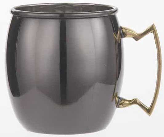 American Metalcraft Black/Brass Plain Mirror Finish Moscow Mule Mug, 16 Ounce