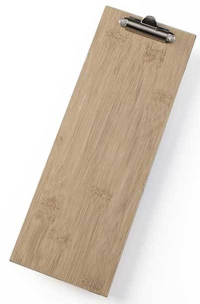 American Metalcraft Bamboo Clipboard Wood Menu Holder, 4 1/2 x 12 1/2 inch