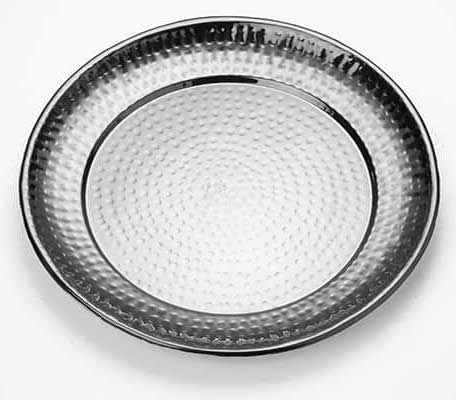 American Metalcraft 18/8 Stainless Steel Round Hammered Tray, 14 inch