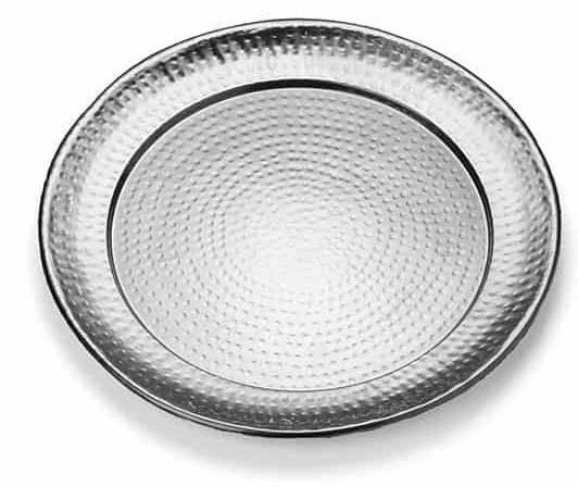 American Metalcraft 18/8 Stainless Steel Round Hammered Tray, 16 inch