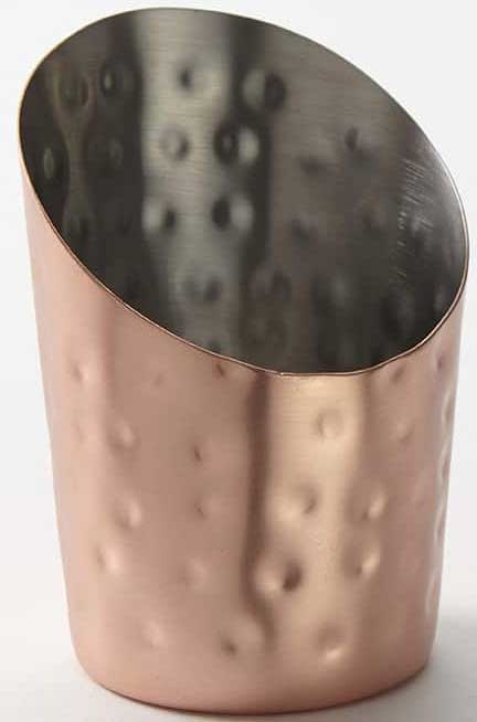 American Metalcraft Copper Hammered Angled Fry Cup, 12 Ounce