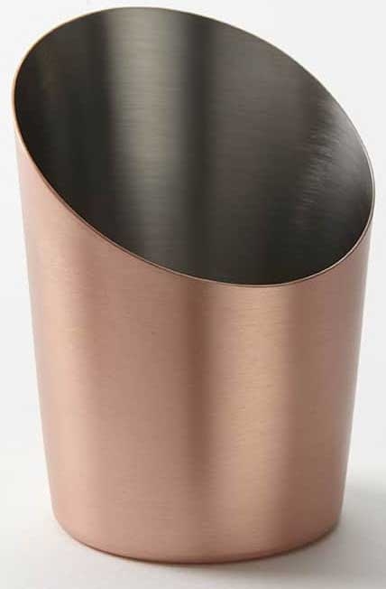 American Metalcraft Copper Satin Angled Fry Cup, 12 Ounce