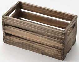 American Metalcraft Vintage Third Size Wooden Crate, 12 1/4 x 6 1/4 x 6 inch
