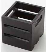 American Metalcraft Pine Sixth Size Black Wooden Crate, 6 1/4 x 5 3/4 x 5 3/4 inch