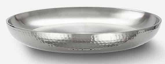 American Metalcraft 18/8 Stainless Steel Hammered Double Wall Seafood Tray, 14 inch