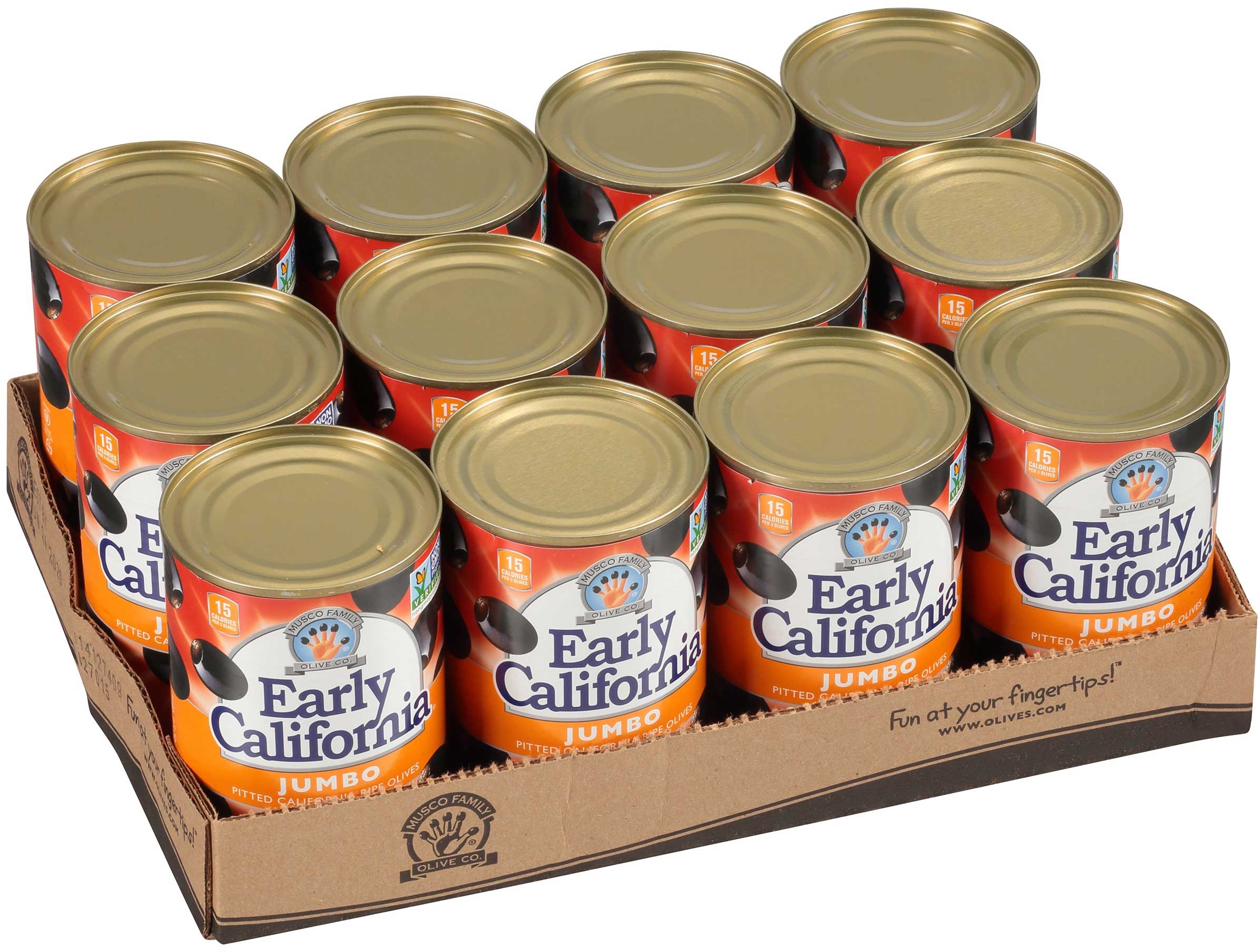 Early California Jumbo Pitted Ripe Olives, 5.75 Ounce -- 12 per case.