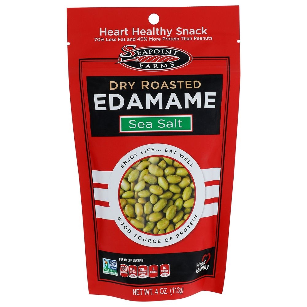 Seapoint Farms Sea Salt Dry Roasted Edamame, 4 Ounce -- 12 per case