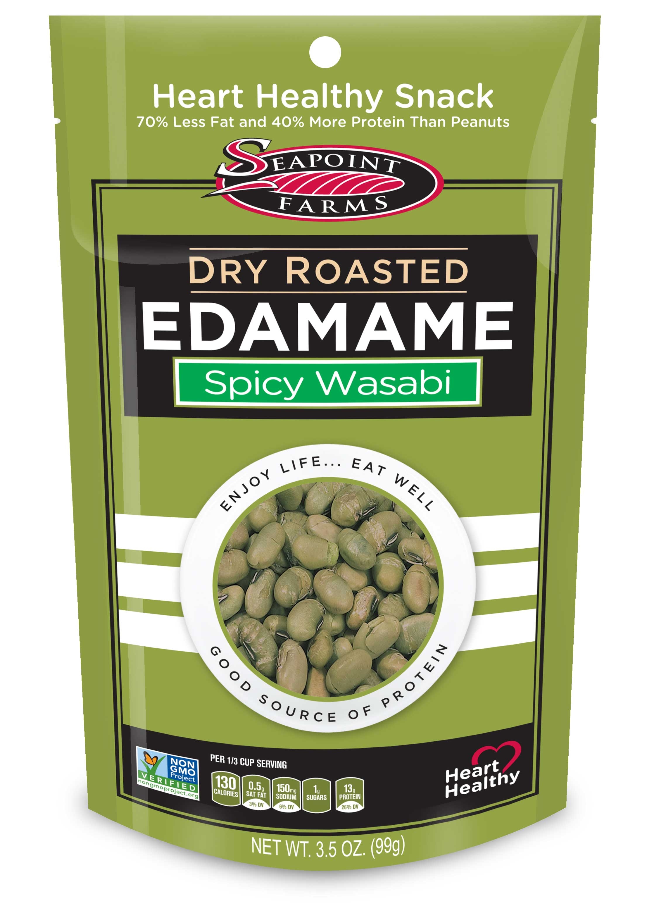 Seapoint Farms Wasabi Dry Roasted Edamame, 3.5 Ounce -- 108 per case