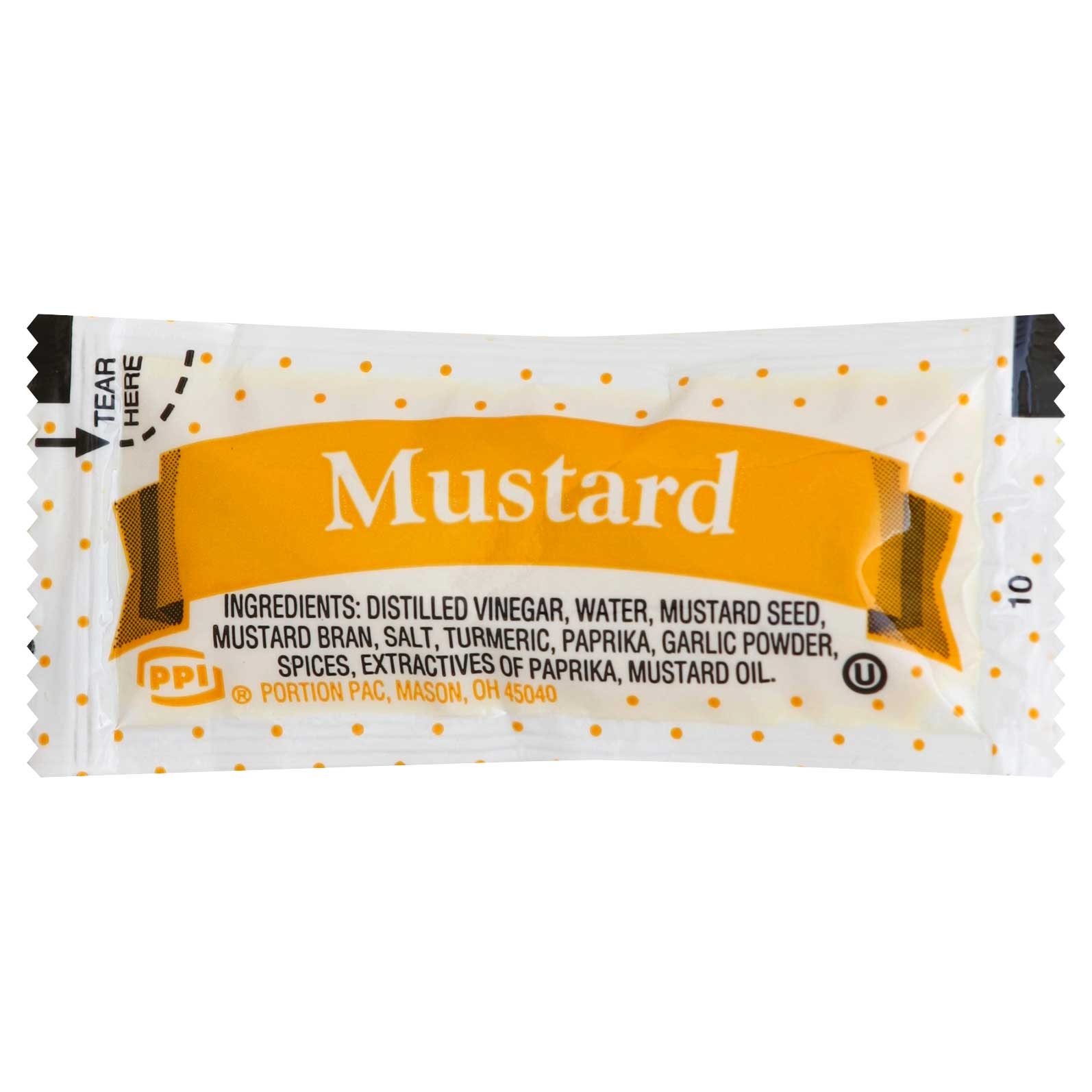 Portion Pack Single Serve Mustard, 5.5 Gram -- 500 per case