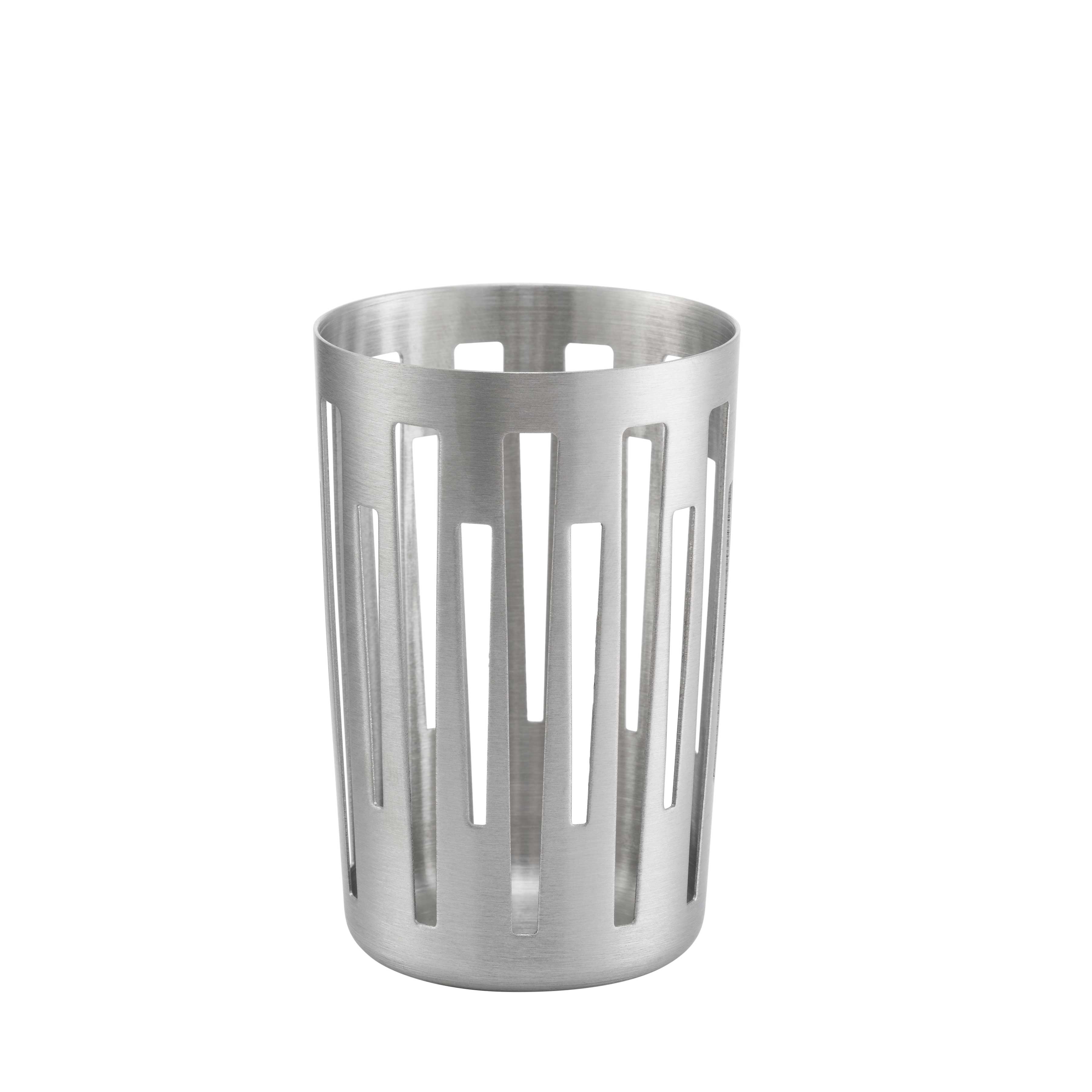 Service Ideas Mod18 Deco Brushed Stainless Sugar Stick Holder, 3 inch Width x 2.625 inch Height