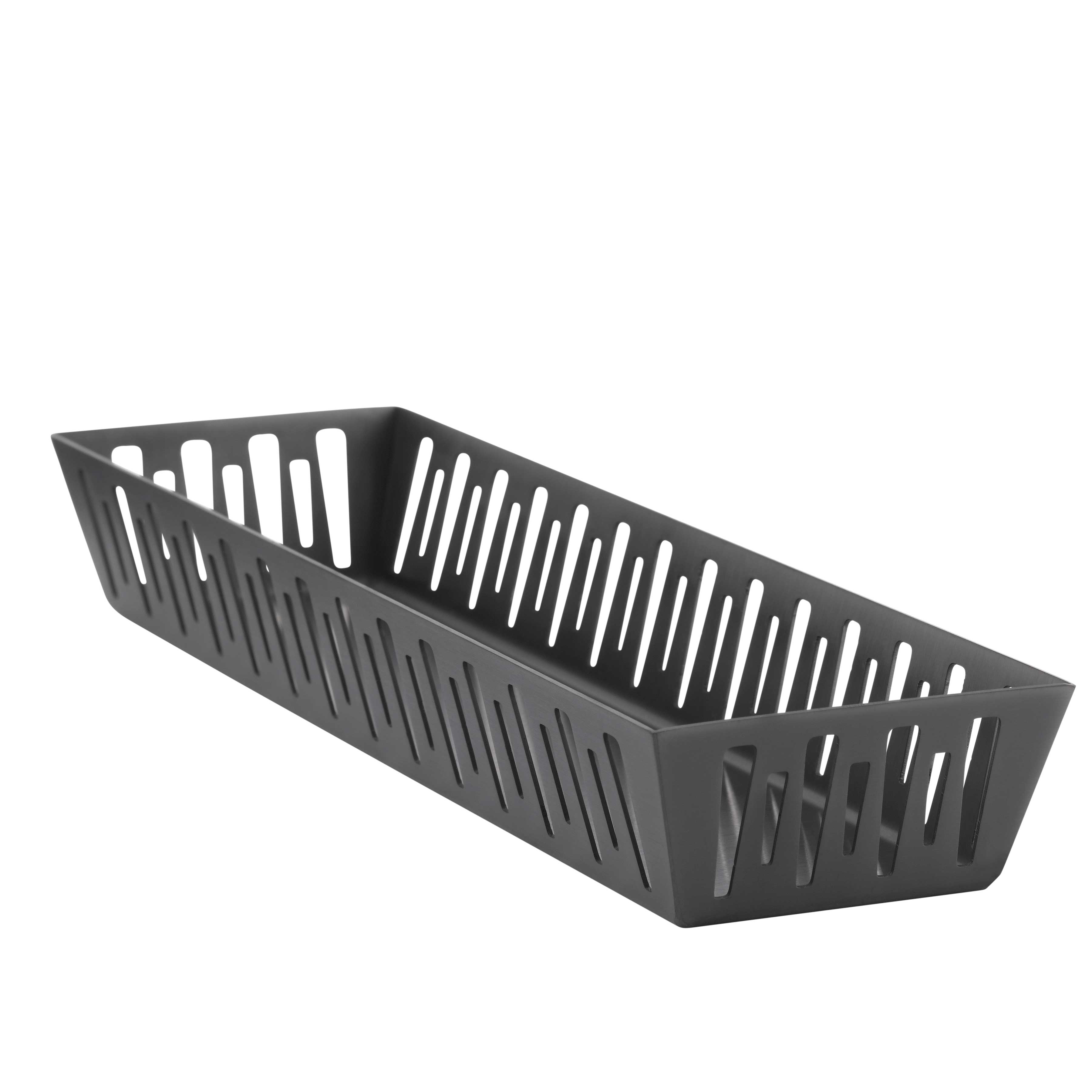 Service Ideas Mod18 Deco Black Onyx Narrow Rectangle Basket, 5.5 inch Width x 3.25 inch Height