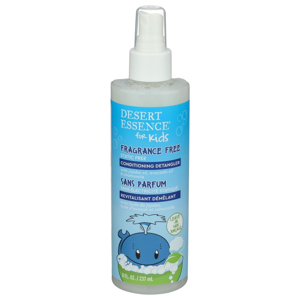 Desert Essence Fragrance Free Conditioning Detangler for Kids, 8 Fluid Ounce Spray