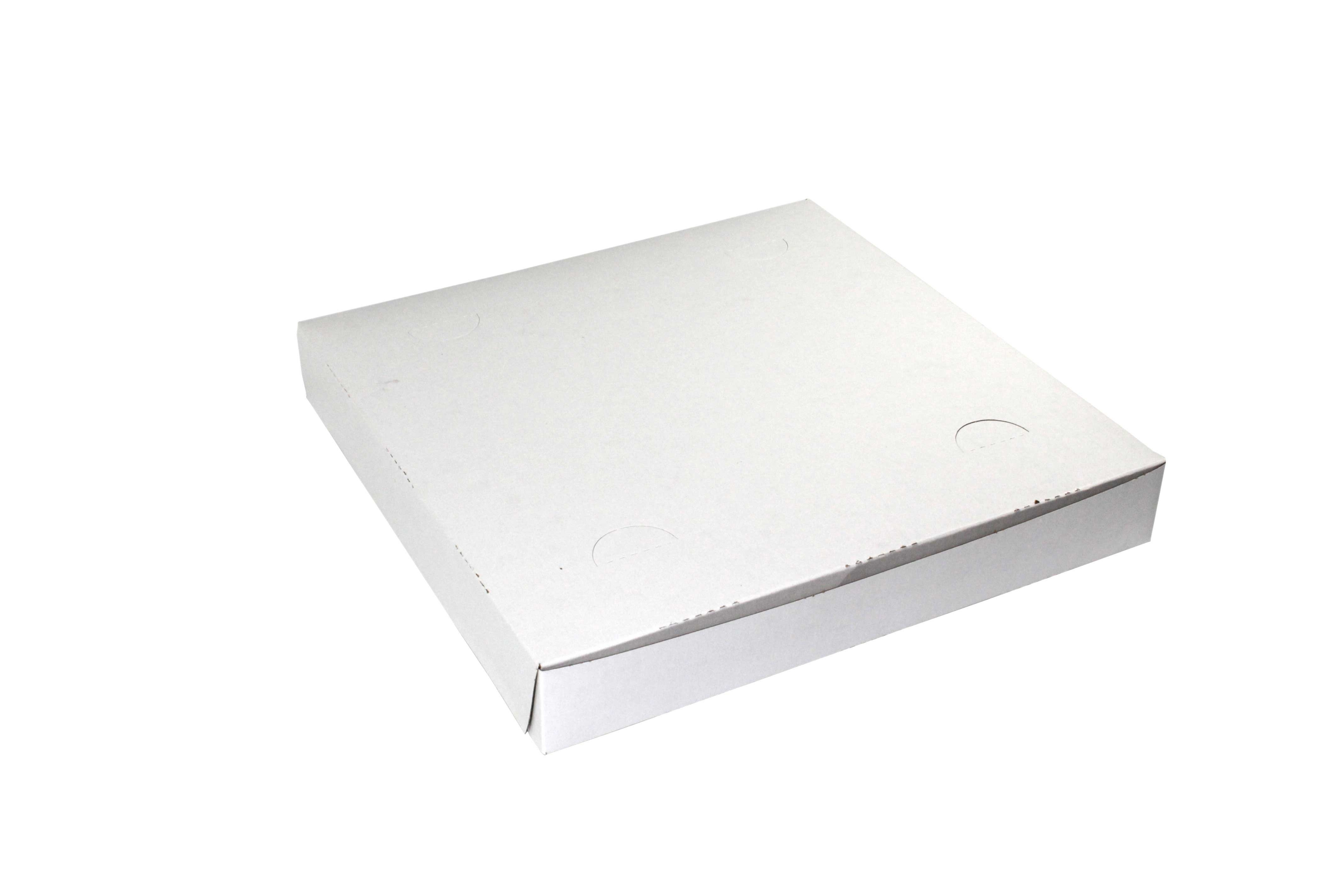 Boxit Lock Corner One Piece White Pizza Box, 14 x 14 x 2 inch -- 100 per case.