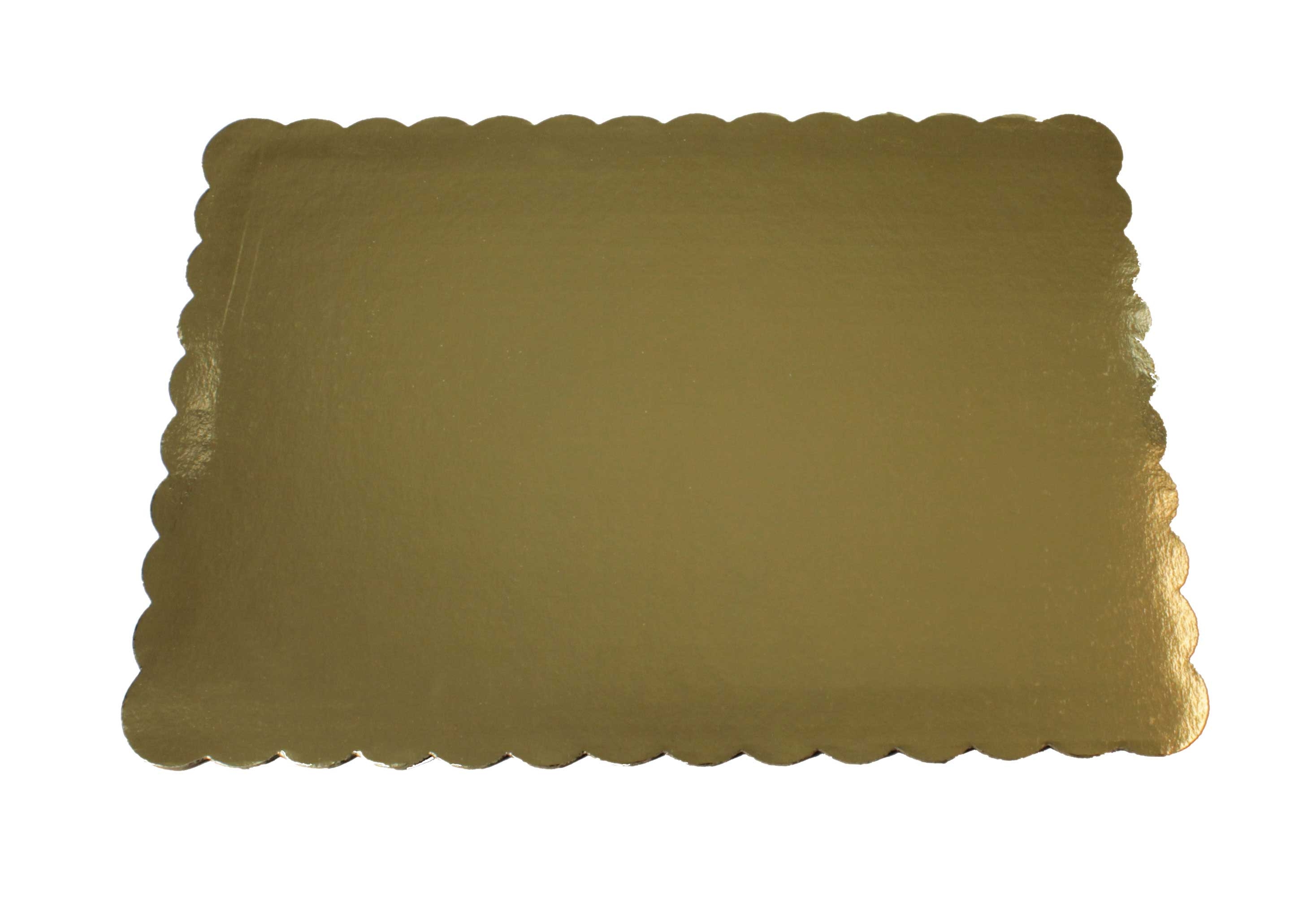Boxit Single Wall Full Sheet White Gold Scalloped Cake Pad -- 100 per case.