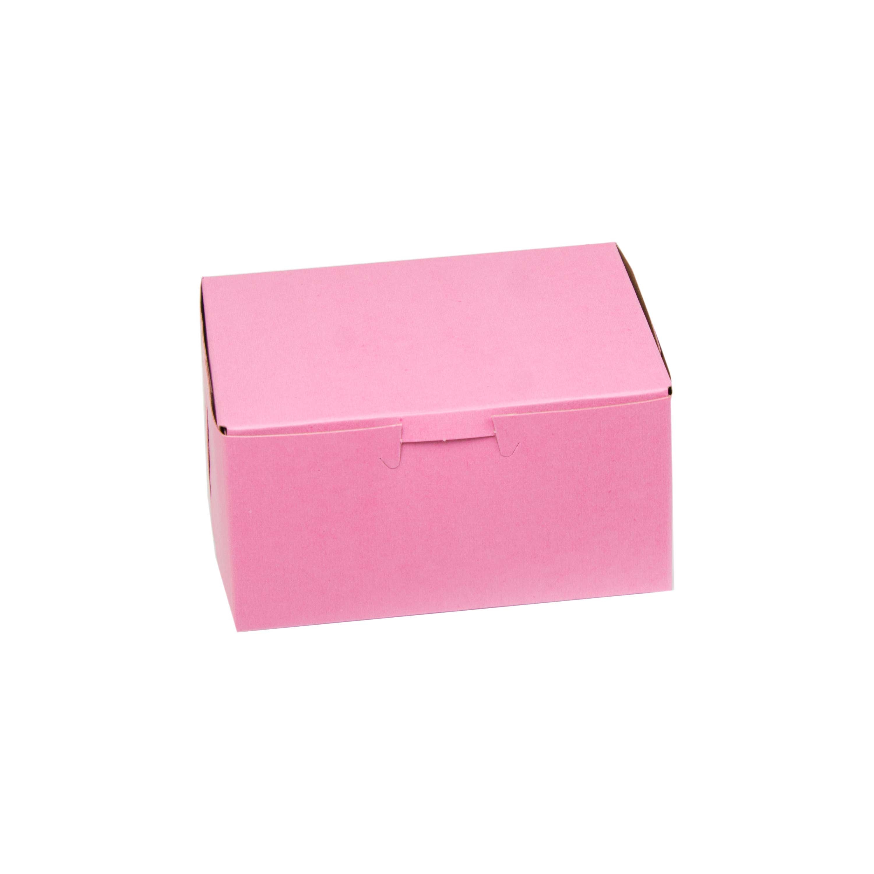 Boxit Lock Corner One Piece Strawberry Bakery Box, 5.5 x 4 x 2.875 inch -- 250 per case.