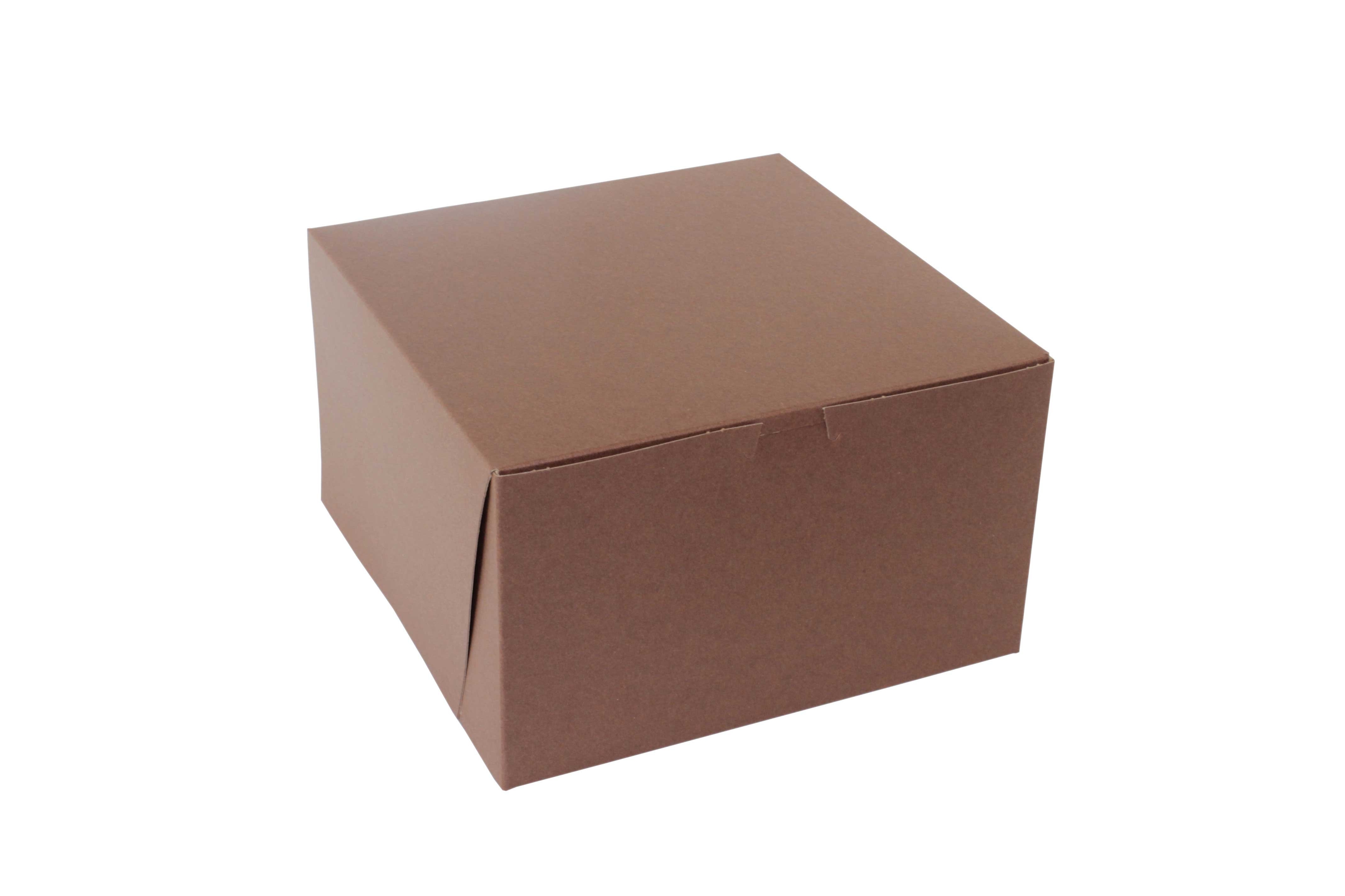 Boxit Lock Corner One Piece Chocolate Bakery Box, 10 x 10 x 6 inch -- 100 per case.