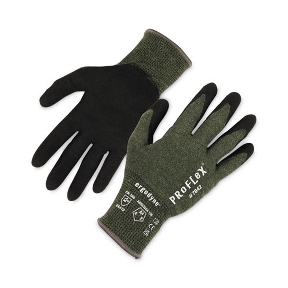 ergodyne ProFlex 7042 ANSI A4 Green X Large Nitrile Coated Cut Resistant Gloves