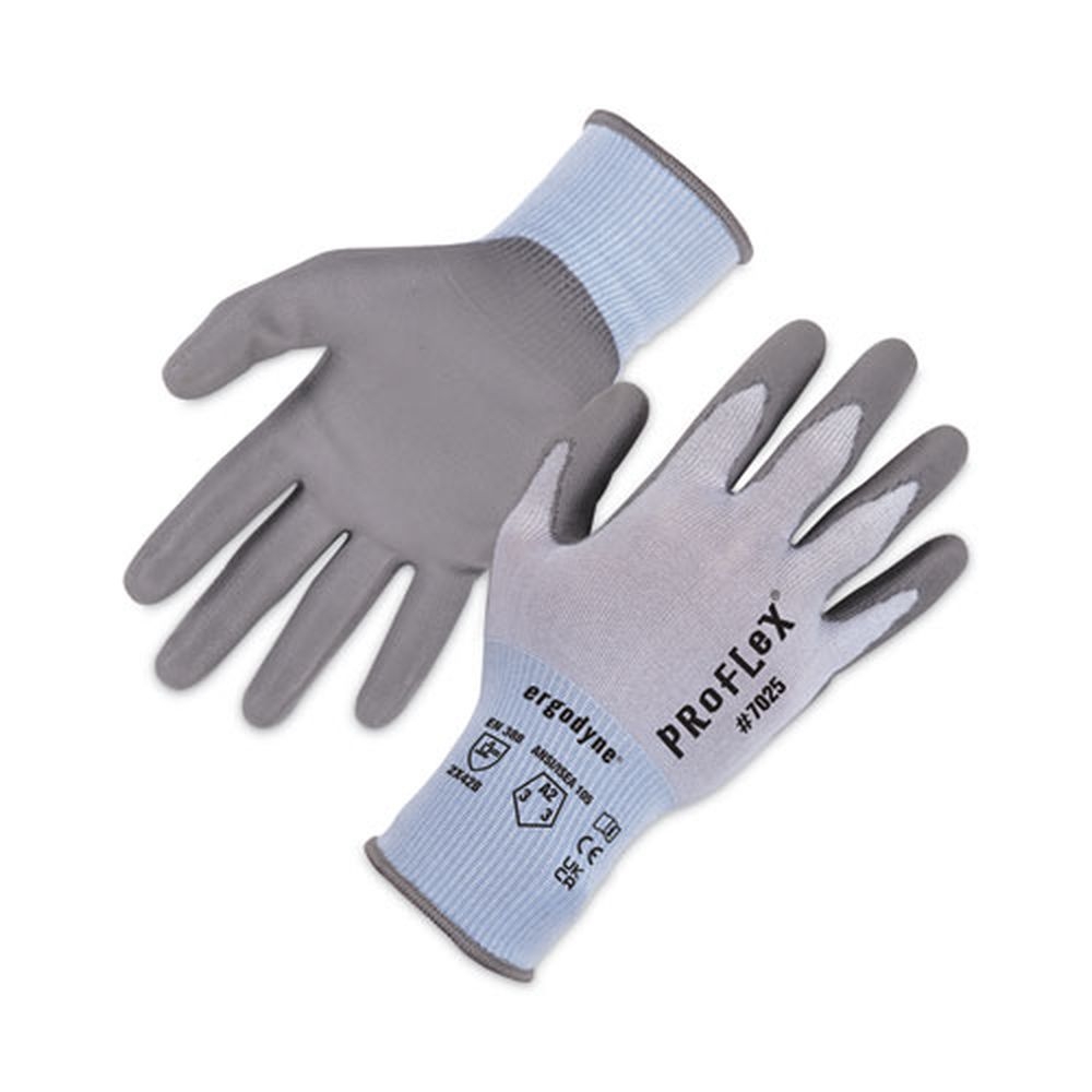 ergodyne ProFlex 7025 ANSI A2 Blue Medium PU Coated Cut Resistant Gloves