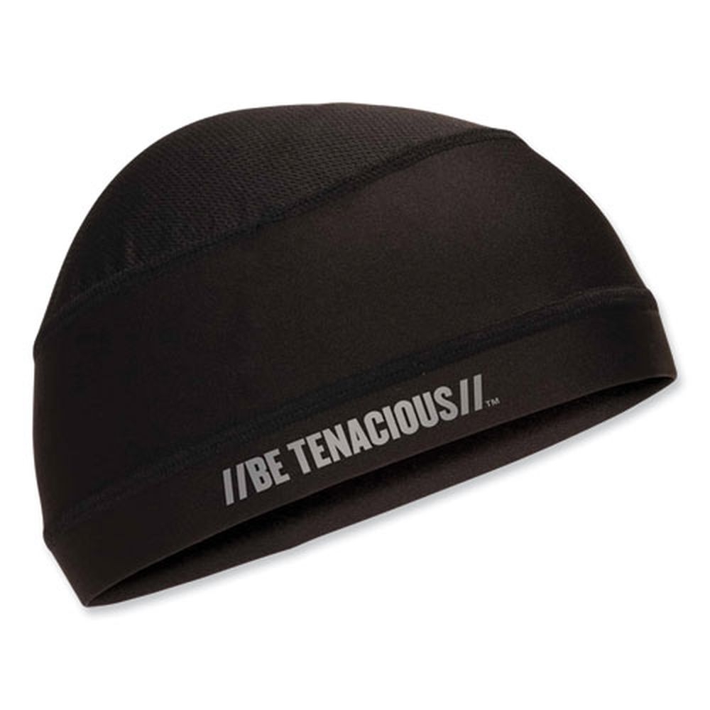 ergodyne Chill-Its 6632 Polyester/Spandex Black Performance Knit Cooling Skull Cap, One Size Fits Most