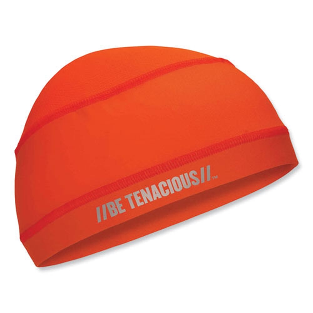 ergodyne Chill-Its 6632 Polyester/Spandex Orange Performance Knit Cooling Skull Cap, One Size Fits Most