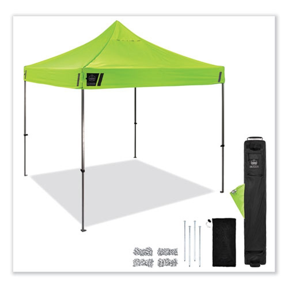 ergodyne Shax 6000 Polyester and Steel Single Skin Lime Heavy Duty Pop Up Tent, 10 x 10 Feet