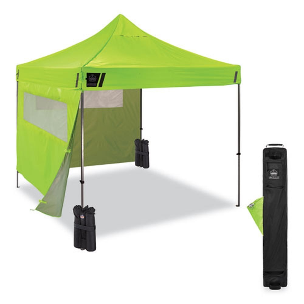 ergodyne Shax 6052 Polyester and Steel Single Skin Lime Heavy Duty Tent Kit Plus Mesh Windows, 10 x 10 Feet