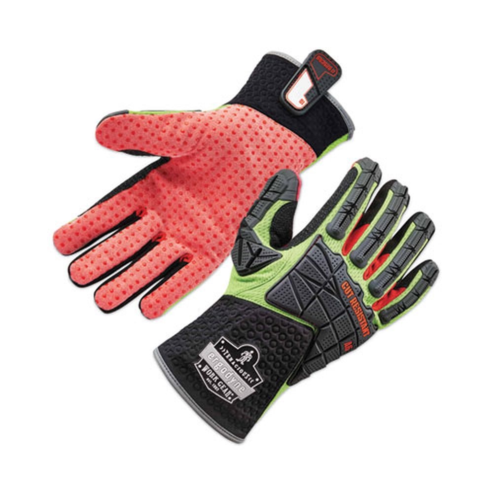 ergodyne ProFlex 925CR6 Black and Lime 2XL Performance Dorsal Impact Reducing Cut Resistance Gloves