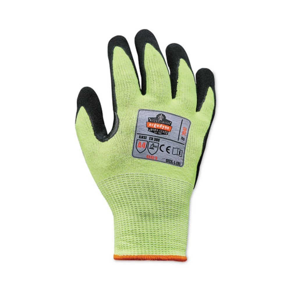 ergodyne ProFlex 7041 ANSI A4 Lime Large Nitrile Coated Cut Resistant Gloves
