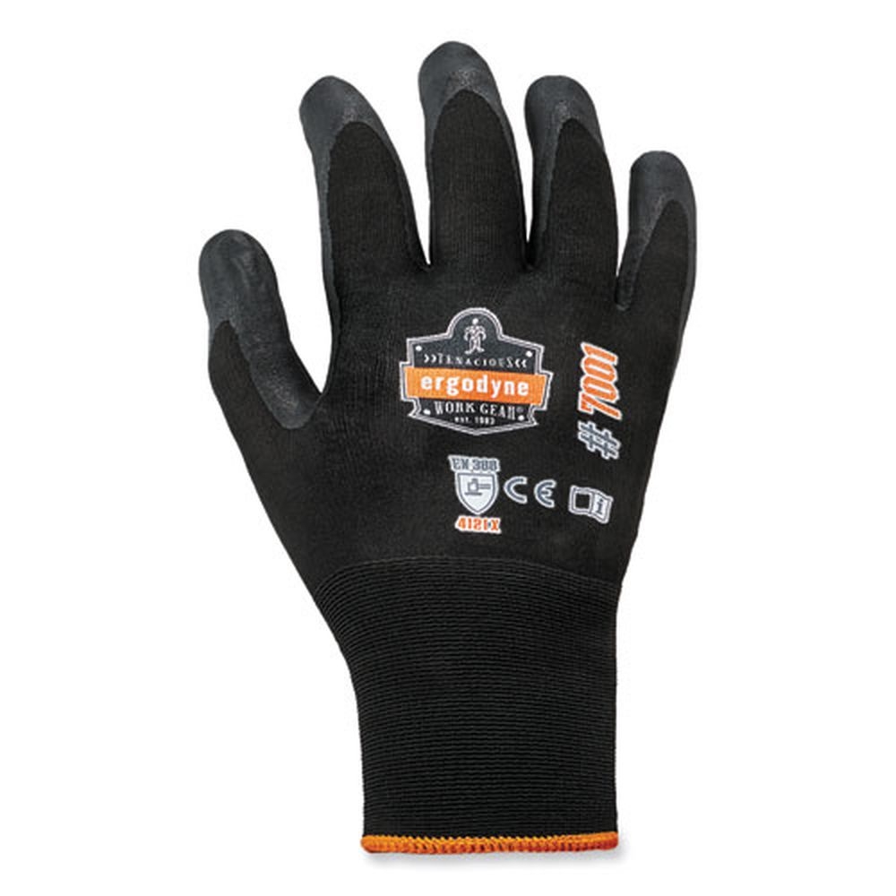 ergodyne ProFlex 7001 CASE Black Small Nitrile Coated Gloves -- 144 pairs per case