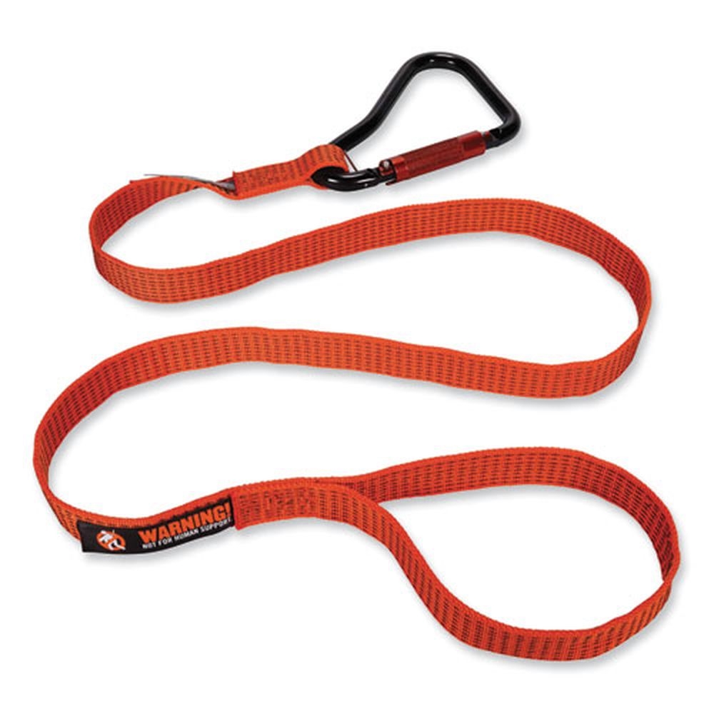 ergodyne Squids 3148 Orange and Black 76 inch Tool Lanyard with XL Carabiner Plus Threaded Loop, 80 Pound Max Work Capacity